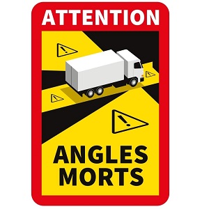 Angles Morts (dode hoek) sticker / pictogram vrachtwagen